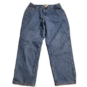 2644 L. L. Bean Double L Relaxed Fit Fleece Lined Jeans‎ Women's 18 Petite